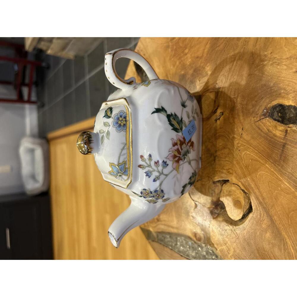 Nantucket Floral Porcelain Teapot with Gold Accents